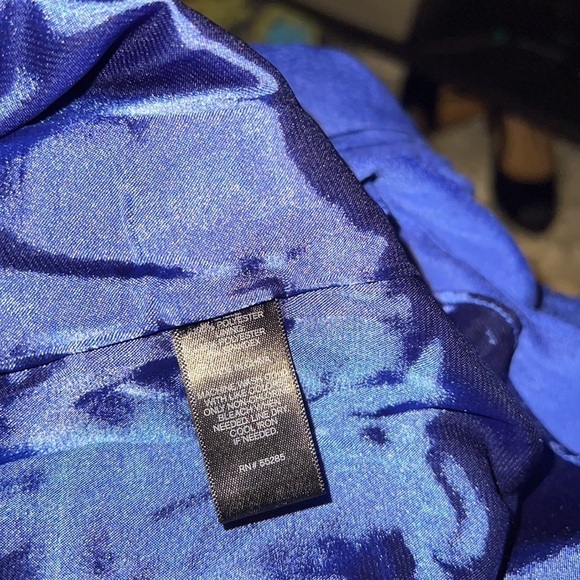 Express blue dress with black ruffle detailing sleeveless Sz S - Picture 8 of 8